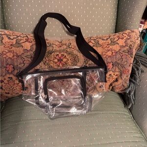 Transparent Black Trim Women's Clear Bag